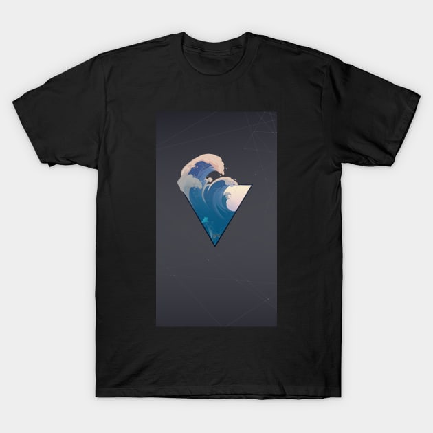 Japanese wave triangle form T-Shirt by Dawaly